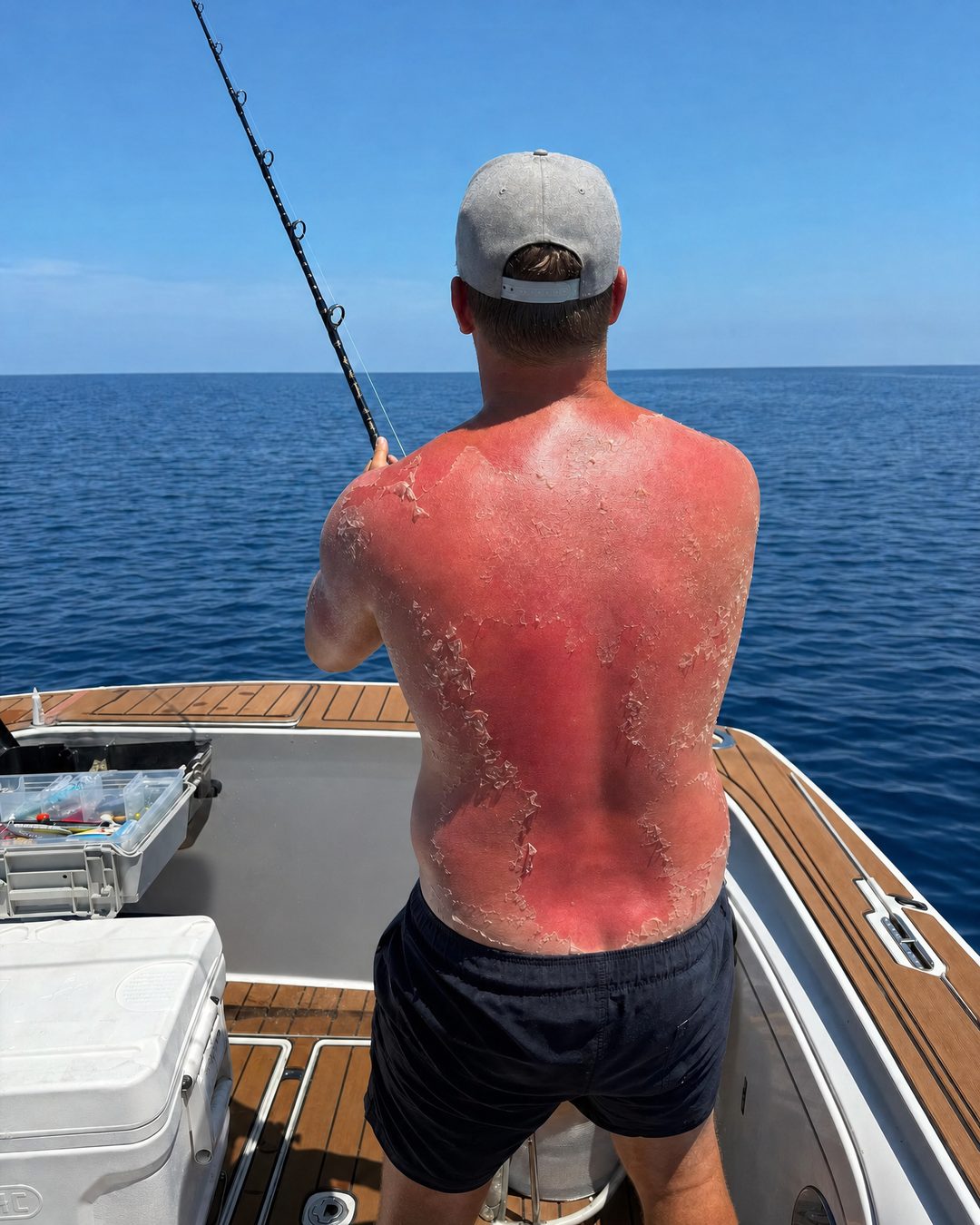 Sans protection — coup de soleil